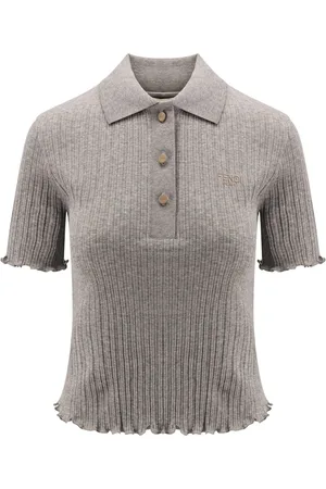 Fendi Dames, Tops, Grijs, Maat: M Katoen