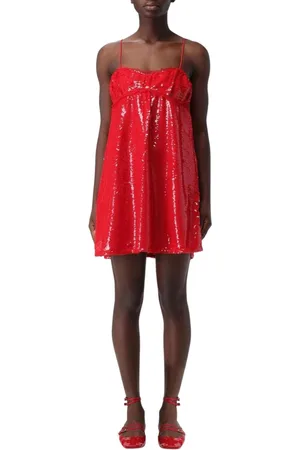 Ganni Dames, Jurken, Rood, Maat: XS