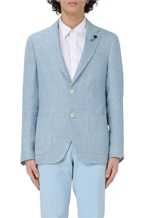 LARDINI Heren, Jassen, Blauw, Maat: 3XL Linnen