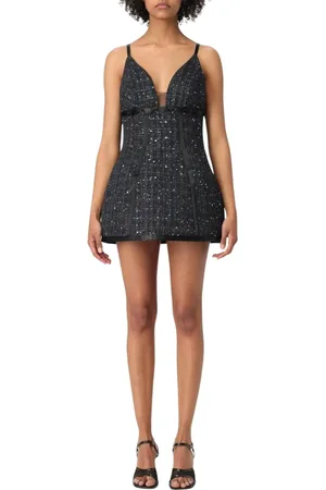 Elisabetta Franchi Dames, Jurken, Zwart, Maat: M Tweed