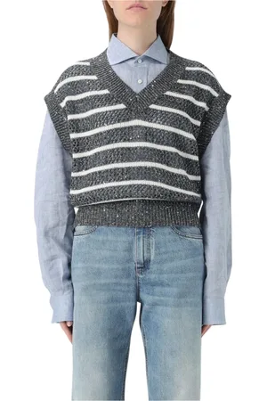 Brunello Cucinelli Dames, Truien, Blauw, Maat: M