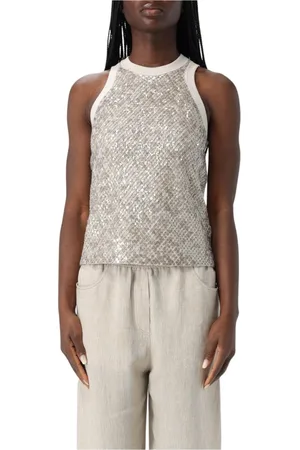 Brunello Cucinelli Dames, Tops, Geel, Maat: S