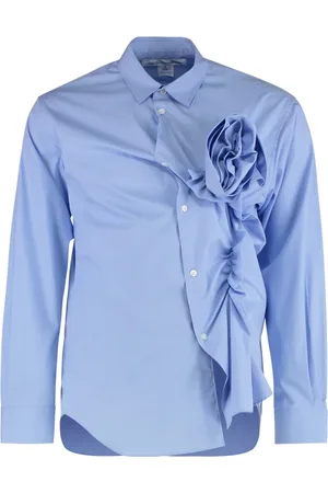 Comme des Garçons Heren, Overhemden, Blauw, Maat: S Katoen