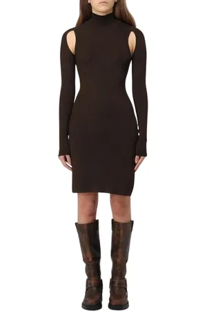 Helmut Lang Dames, Jurken, Bruin, Maat: M Viscose