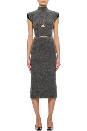 Sportmax Dames, Jurken, Grijs, Maat: XS Wol