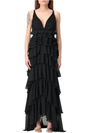 Elisabetta Franchi Dames, Jurken, Zwart, Maat: M Chiffon