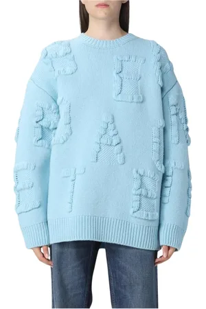 Bottega Veneta Dames, Truien, Blauw, Maat: M Wol