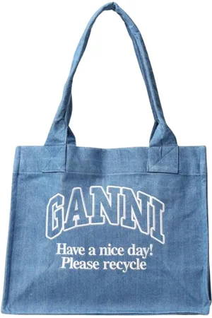 Ganni Dames, Tassen, Blauw, Maat: ONE Size Denim
