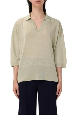 DRUMOHR Dames, Blouses & Shirts, Groen, Maat: S Linnen