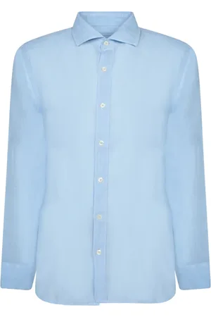 120% Lino Heren, Overhemden, Blauw, Maat: XL Linnen