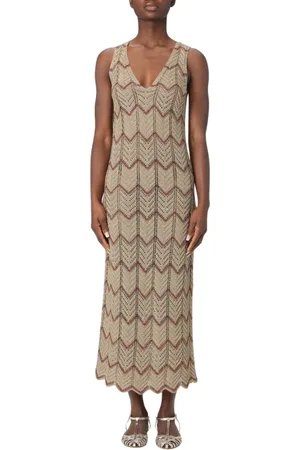 Twin-Set Dames, Jurken, Groen, Maat: L Viscose