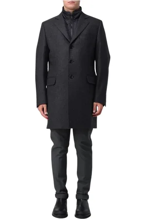 FAY Heren, Mantels, Grijs, Maat: 2XL Wol