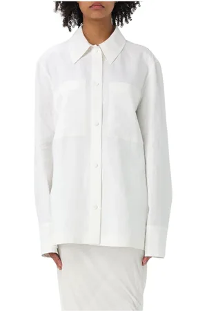 Jil Sander Dames, Blouses & Shirts, Wit, Maat: S Linnen