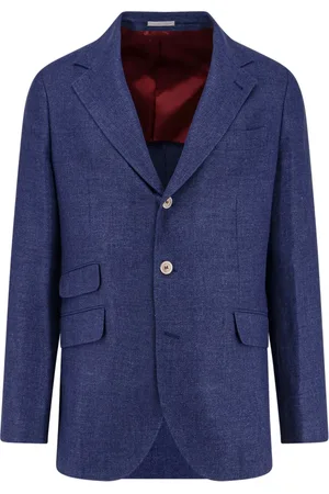 Brunello Cucinelli Heren, Jassen, Blauw, Maat: 2XL Linnen