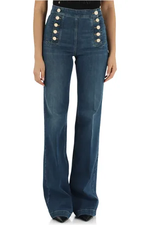 Elisabetta Franchi Dames, Jeans, Blauw, Maat: W26 Katoen