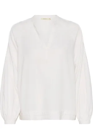 INWEAR Dames, Blouses & Shirts, Wit, Maat: 2XL Linnen