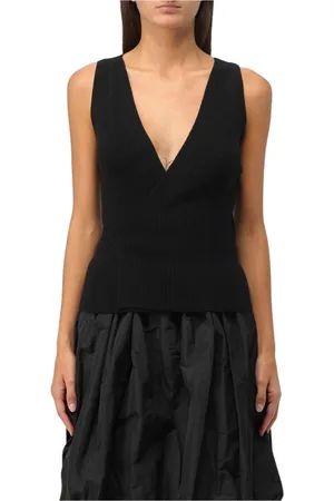 Patou Dames, Tops, Zwart, Maat: S Katoen