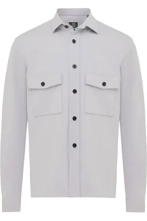 Genti Heren, Overhemden, Grijs, Maat: XL