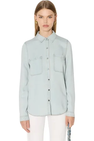Berenice Dames, Blouses & Shirts, Blauw, Maat: XS Denim