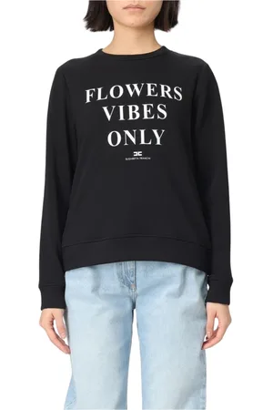 Elisabetta Franchi Dames, Sweatshirts & Hoodies, Zwart, Maat: M Katoen