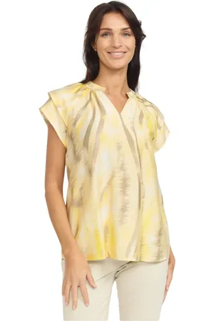 2-Biz Dames, Blouses & Shirts, Geel, Maat: M Nylon