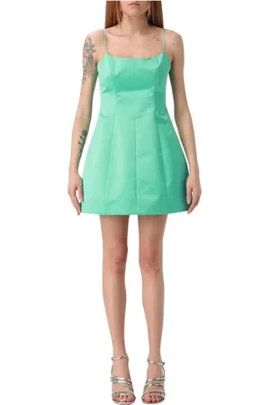 BLUMARINE Dames, Jurken, Groen, Maat: XS Satijn