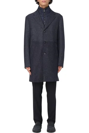 HUGO BOSS Heren, Mantels, Blauw, Maat: XL Wol