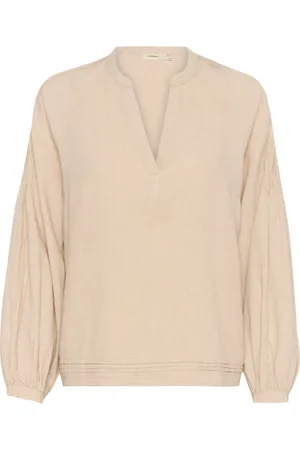 INWEAR Dames, Blouses & Shirts, , Maat: 2XL Linnen