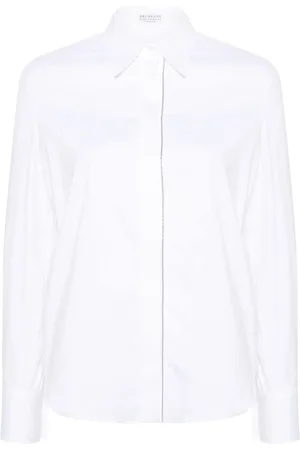 Brunello Cucinelli Dames, Blouses & Shirts, Wit, Maat: S Katoen