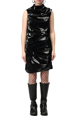 Alexander McQueen Dames, Jurken, Zwart, Maat: XS Leer