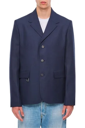 Jacquemus Heren, Jassen, Blauw, Maat: S Wol