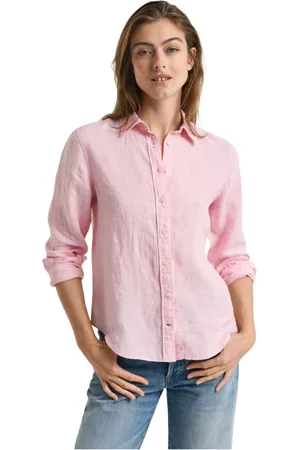 GANT Dames, Blouses & Shirts, Roze, Maat: XL Linnen