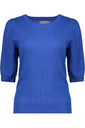 Geisha Dames, Truien, Blauw, Maat: 3XL Viscose
