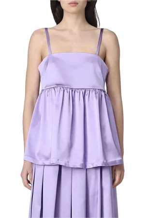 SEMICOUTURE Dames, Tops, Paars, Maat: L Satijn