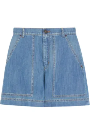 Max Mara Dames, Korte broeken, Blauw, Maat: S Linnen