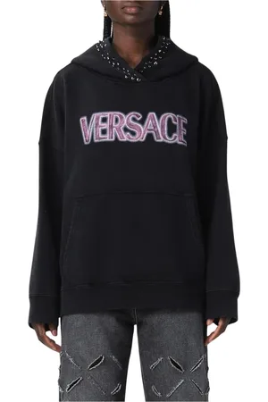 VERSACE Dames, Sweatshirts & Hoodies, Zwart, Maat: 2XS Katoen