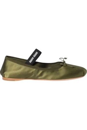 Miu Miu Dames, Schoenen, Groen, Maat: 36 EU Satijn
