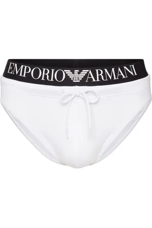 Emporio Armani Heren, Badkleding, Wit, Maat: L Polyamide