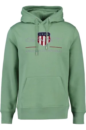 GANT Heren, Sweatshirts & Hoodies, Groen, Maat: 2XL Katoen