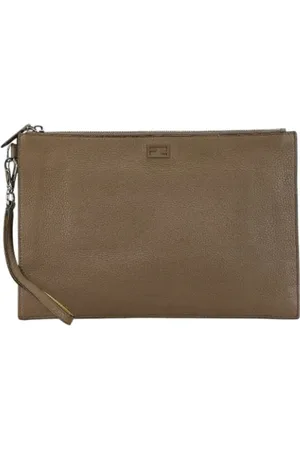 Fendi Dames, Pre-owned, Grijs, Maat: ONE Size Leer