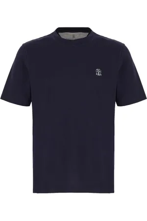 Brunello Cucinelli Heren, Tops, Blauw, Maat: M Katoen