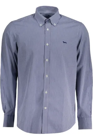 HARMONT&BLAINE Heren, Overhemden, Blauw, Maat: S Katoen