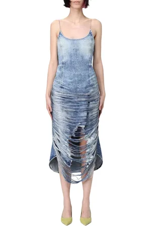 Diesel Dames, Jurken, Blauw, Maat: S Denim