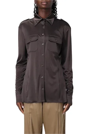 Tom Ford Dames, Blouses & Shirts, Bruin, Maat: S Zijde