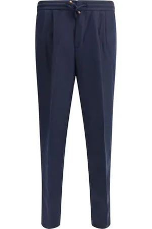 Brunello Cucinelli Heren, Broeken, Blauw, Maat: XL Linnen