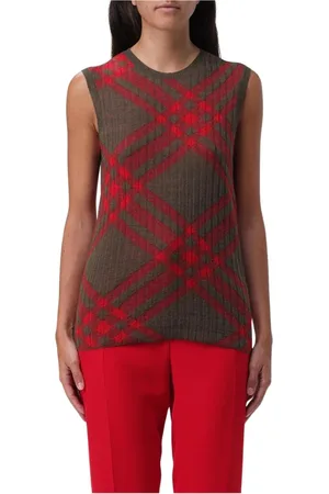 Burberry Dames, Tops, Rood, Maat: M Linnen
