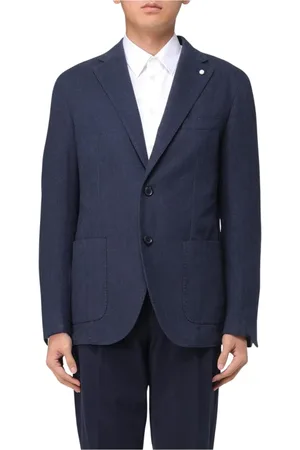 LUIGI BIANCHI MANTOVA Heren, Jassen, Blauw, Maat: XL Linnen