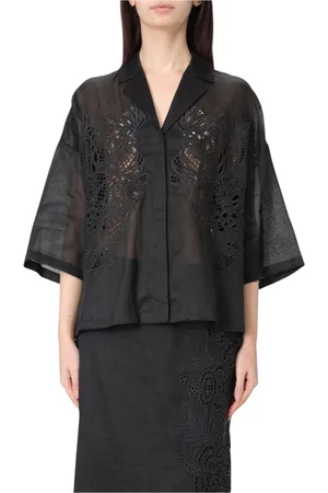 Max Mara Dames, Blouses & Shirts, Zwart, Maat: S Linnen