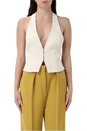 Elisabetta Franchi Dames, Jassen, Geel, Maat: L Leer