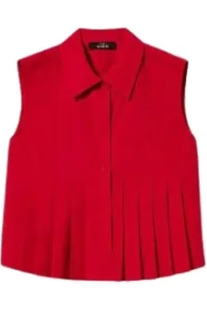 Twin-Set Dames, Blouses & Shirts, Rood, Maat: S Katoen